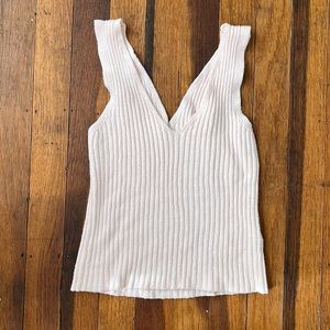 Pink Cotton Ribbed Tank